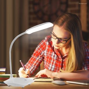Bordslampor USB laddningsbar ledbar ￶gonskydd skrivbord ljus f￶r studie sovrum modern flexibel rum l￤sning s￤ng lampa