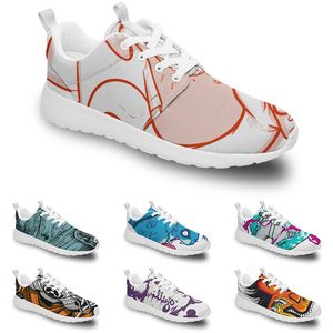 TRAN DIY Custom Running Shoes Women Men Trendy Trainer Outdoor Sneakers Black White Fashion Mens Yellow Breathable Casual Sports Fire-Red Style i14