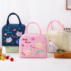 Set di stoviglie 1Pc Borsa termica in tela isolante Borsa termica per animali da cartone animato Bambini Scuola Bento Adulto Donna Uomo Pranzo portatile