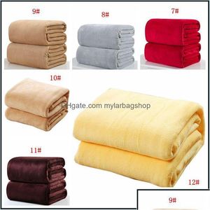 Cobertores cobertores têxteis caseiros jardim lã de flanela quente de lã de lã macia de cores sólidas