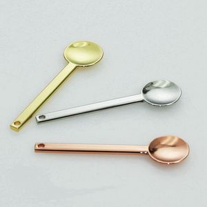 Neueste Rauchen Gold Silber Zink Metall Tragbare Mini Snuff Snorter Sniffer Trockenkräuter Tabak Bohrinseln Löffel Wachs Schaufel Dabber Scoop Shisha Bong Strohspitze Nägel DHL