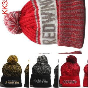 Wings Beanie North American Hockey Ball Team Side Patch Winter Wolle Sport Strickmütze Skull Caps a2
