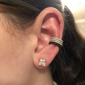 Sırtlar Küpe Gümüş Promosyon Bir Çizgi CZ Ear Cuff 925 Yığın Moda Pave Kıvılcım Basit Yok Küpe