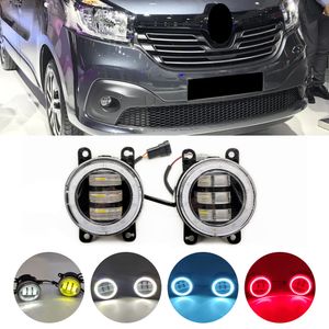 LED Fog Light Assembly For Renault Trafic 3 III X82 2015-2020 For Mitsubishi Outlander XL 2007-2013 Angel Eye DRL Fog lamp