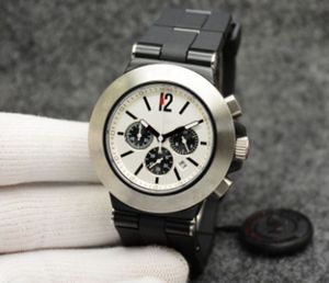 Cronografo al quarzo in alluminio Vetro zaffiro 44m Orologio da uomo Quadrante bianco Logo corteccia di quercia Lunetta con lettera Luminoso quadrante Steve Aoki Orologi da coppia in gomma