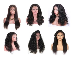 Brasiliano dritti Human Hair Wigs Front Lace Body Sliose Deep Wave Deep Jerry Kinky Curly Full Lace Wigs Bleached Knots Wigs Human Hair Wigs6348908