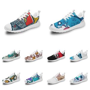 men women custom sports shoes anime cartoon animal design diy word black white blue red colorful outdoor mens trainer 049