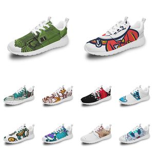 Мужчины Женщины Custom Sports Shoes Anime Cartoon Animal Design Diy Word Black Blue Red Cretful Outdoor Mens Trainer 016