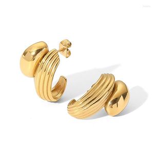Stud Earrings Youthway Gorgeous Twisted Stainless Steel Metal 18k Gold Plated Waterproof Fashion Jewelry For Women Aretes De Mujer