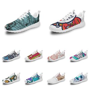 Мужчины Женщины Custom Sports Shoes Anime Cartoon Animal Design Diy Word Black White Blue красный красочный мужской тренер на открытом воздухе 072