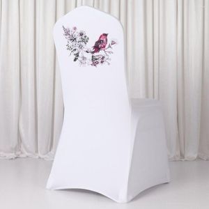 Chair Covers 50pcs High Quality Digital Print Custom Logo Spandex Stretched Wedding Birthday Party Baby Shower Banquet Cover