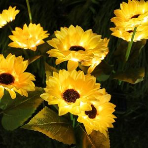 Luci decorative per giardino con girasole solare per esterni Luci a LED impermeabili per esterni Lampada decorativa per paesaggi da prato