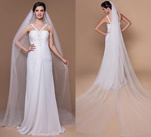 Custommade Simple White Wedding Veils 2016 Ultimo eifflebride con tulle morbido Veils da sposa lungo circa 3 metri5989823