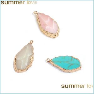 Charms fancy geometric druzy harts charm hänge glittery akrylsten för örhänge halsband diy guld smycken kvinnor bröllop juvelerad dhked