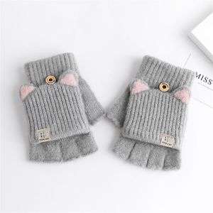 Guanti da dito per bambini Moda invernale Bambini Bambini Tenere al caldo Dolce lavorato a maglia convertibile Flip Top meno guanti per esterno 221118