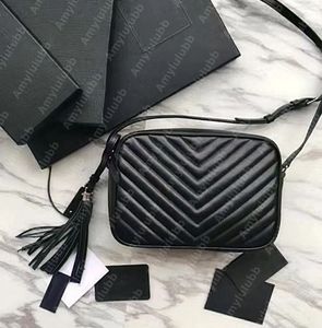 Lou Kamera Çantası Sac De Luxe Lüks Tasarımcı Çantalar Tasche Orijinal Deri Kuzu Dinek Kadın Omuz Çantası Sacoche Messenger Satchel Lady Tasarım Moda Tassel Stripes