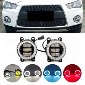 2pcs araba sis lambası düzeneği led melek gözü gündüz koşu ışığı DRL H11 12V Mitsubishi Outlander II CW W 2006 - 2012