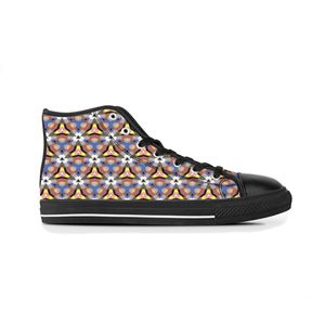 Skor casual män shoessneakers canvas anpassade kvinnor mode svart orange mid cut andas casual utomhus sport promenad jogging color76930908