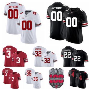 NCAA Football College 12 Lathan Ransom Jerseys Ohio State Buckeyes 100th 14 Ronnie Hickman Pete Werner Jaxon Smith-Njigba Dallan Hayden Cade Stover preto vermelho branco