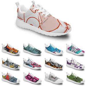 TRAN DIY Custom Laufschuhe Damen Herren Trendy Trainer Outdoor Sneakers Schwarz Weiß Mode Herren Gelb Atmungsaktiv Casual Sport Feuerrot Stil mnhu98u