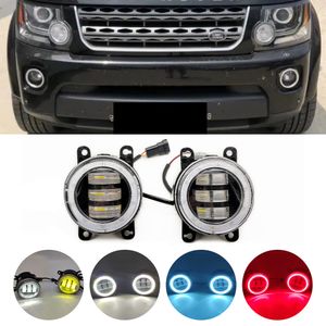 Angel Eye Fog Light Assembly Car LED Lens DRL Fog Driving Lamp 12V For Land Rover Discovery 4 LR4 SUV LA 2010-2013