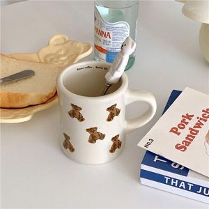 Tazze Simpatico orso Piccola tazza da caffè in ceramica Tazza da cucina Tè al latte Colazione Bere Decorazione nordica Casa Coppia regali