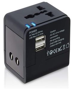Adaptador de cargador de viajes de Universal International Au UK US US EU Converter Converter de transmisión AC Power Sockets Adaptador con carga USB todo en o
