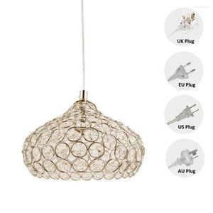 Lâmpadas pendentes plug-in swag dourado cristal lindo lustre de estilo retro com cordão de 15 pés e interruptor mais escuro na lâmpada linhagem não incluída