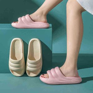 Kvinnor Summer Fashion Sandalstick Bottom Nonslip Badrums tofflor Män Simple Outer Wear Sandals Trend Flats J220716