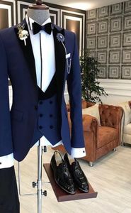 2020 أحدث الأزياء البحرية الأزرق الأزرق Homme الأعمال رجال بدلات الزفاف ل men8625856