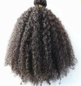 Extensions p￩ruviennes de cheveux humains 9 pi￨ces avec 18 clips clips dans des produits brun fonc￩ noir couleur noire afro curl3775068