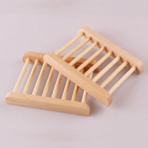 Natural Bamboo Wooden Soap Dish Wood Soap-Tray Holder Storage Soap Rack Plate Box Container for Bath Shower Bathroom SN258