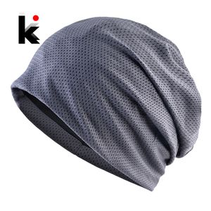 Beanie/Totenkopfkappen Atmungsaktive Mützen Frühling Outdoor Casual Skullies Frauen Sommer Mesh Dünne Motorhaube Gorras Einfarbige Mode Weiche Mütze Männer 221119