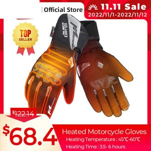 Heated Motorcycle Gloves Winter Warm Motorcycle Moto Heated Gloves Waterproof Rechargeable Heating Thermal Gloves For Snowmobile