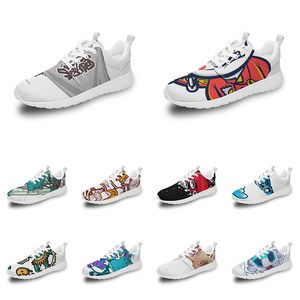 Мужчины Женщины Custom Sports Shoes Anime Cartoon Animal Design Diy Word Black White Blue красный красочный мужской тренер на открытом воздухе 015