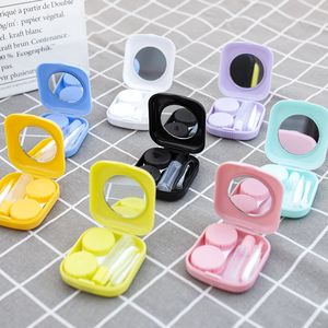 Lens Clothes Mini Contact Case Pocket Portable Easy Carry Make Up Beauty Pupil Storage es Box Mirror Container Travel Kit Cute Style 221119