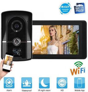 Andere deurhardware 7quot touchscreen Waterdichte telefoon RFID ID -kaart ontgrendelen intercom Video Deurbell Ring Home Beveiligingskit