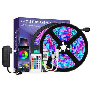 RGB Led strip Lights 32 8FT 10m SMD 5050 Waterproof For Bedroom Smart Bluetooth APP Control With Remote multi Color Changing Led Light 282u