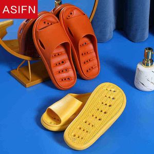 Asifn New Fashion Women Thick Platform Slippers Soft Eva AntiSlip Lovers Home Slides Ladies Summer Beach Shoes Men Sandals J220716