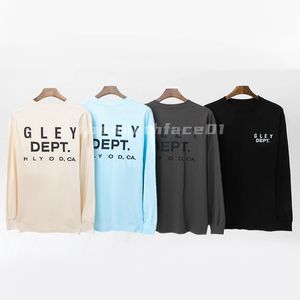 Designer Luxury Menswear T shirt Fashion Classic Letter Print Long Sleeve Undercoat Round Neck Loose T-shirt Womens Top Black Grey Blue Apricot