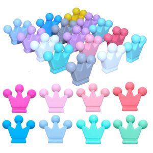 Baby Teethers Toys BOBOBOX 10pcs Teething Crown Silicone Beads Food Grade DIY Pacifier Chain Pendant Accessories 221119