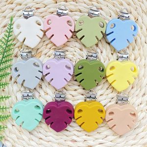 Baby Teethers Toys 3PCS Pacifier Clips Silicone Leaves Holder Infant Nipples Clamp Toy 221119