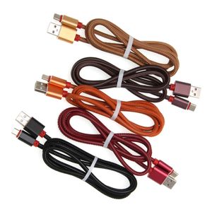 Type C Charger Data Cable 25cm 1M PU Leather V8 Micro USB Cable Fast Charging For Xiaomi Redmi Sony Oneplus Samsung LG