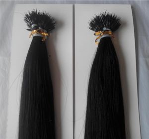 Hohe Qualität Quot28quotnano Ringe Indian Remy Human Hair Extensions GPK GS Farbe Jet Black Nano Tipp Haarerweiterung5712015
