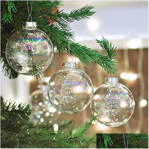 Decorazione per feste Decorazione per feste Palla appesa in vetro Albero di Natale Ornamenti a goccia Palline iridescenti Sfera pendente Trasparente Bal Dhu8V