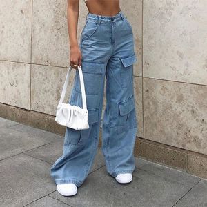 جينز النساء نساء 90s Y2K المرقع على نطاق واسع الساق جينز جينز كبير السراويل شحن البضائع عتيقة تطهير السراويل عارضة أزياء الشارع الشارع الجينز 221119