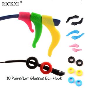 Lenskläder 10PairSlot Anti Slip Silicone Glasögon Öronkrokar för barn och vuxna Round GRIPS GEYEGLASSES SPORT TEMPLE TIPS mjuk krok 221119