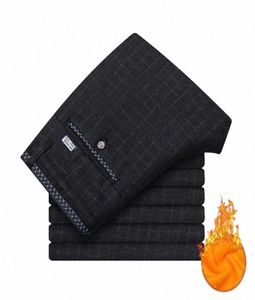 men039s Pants Mens Stretch With Warm Fleece Dress Flannel Lined Black Blue Grey Trousers Casual Winter1 t0kb2109005