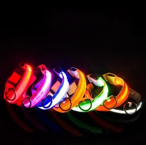 Hundehalsbänder, USB-aufladbare Leinen, Heimtierbedarf, LED-Halsbänder, Nylon-Sicherheitslicht, blinkendes Leuchthalsband SN269