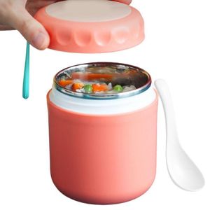 Wasserflaschen Große Suppe Thermos Tragbare Mittagessen Tasse mit Löffel Robuster, rostfreier, isolierter Lebensmittelbehälter Silikongriff für 221118